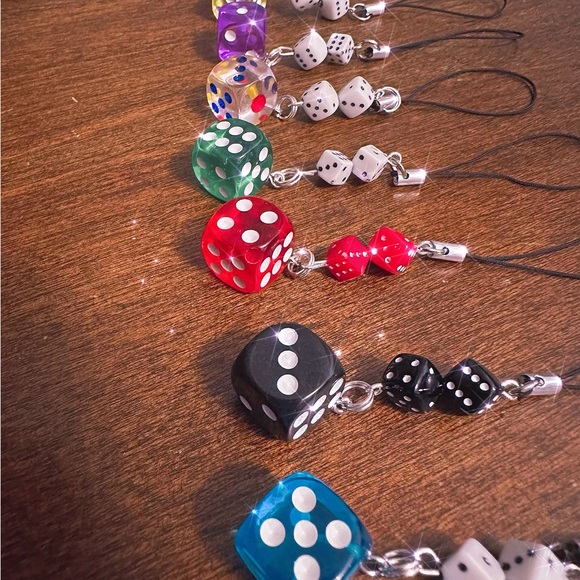 Unique Phone Charm,/ Dice Charm backpack / Dice Gift / Phone Charm Artisan - Picture 10 of 14
